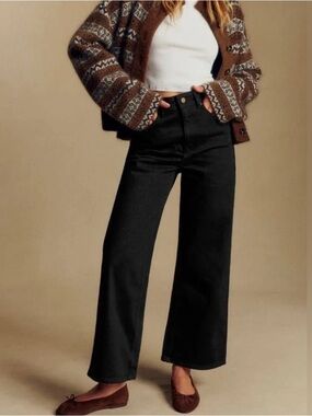 Sezane wide leg Black Denim Jeans